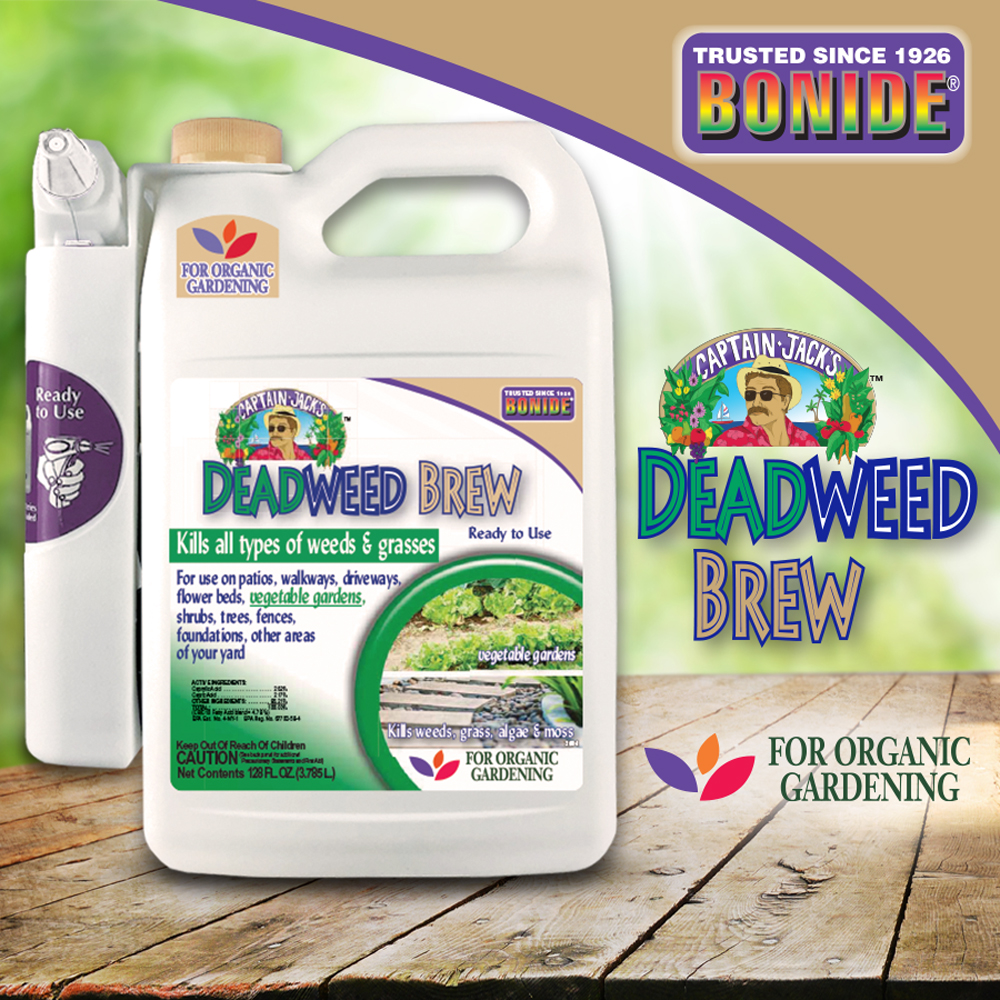 Bonide® 2603 Deadweed Brew Herbicide, Can Container, 1 gal Container, Liquid, Clean/Yellow, Faint Sweet