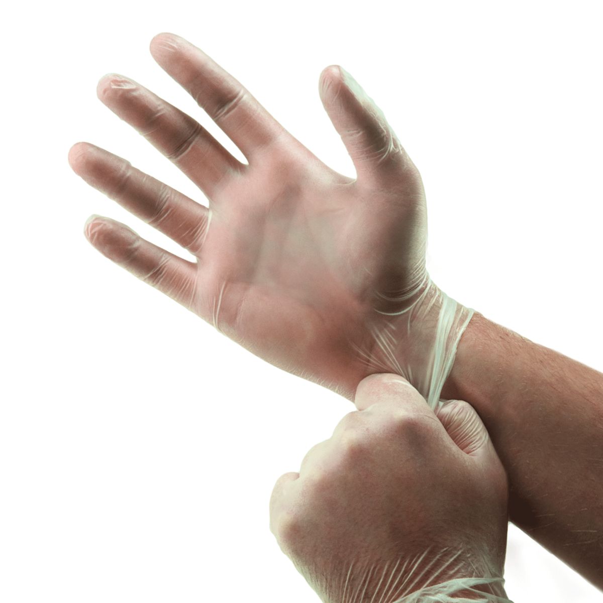 BOSS® B23021-XL Disposable Gloves, X-Large, Vinyl, Clear, 8-3/8 - 8 3/4 in Length, 5 mil Thickness, Flat Grip