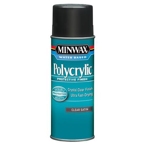 Minwax® Polycrylic® 33333 Spray Paint, 11.5 oz Container, Clear, Satin Finish
