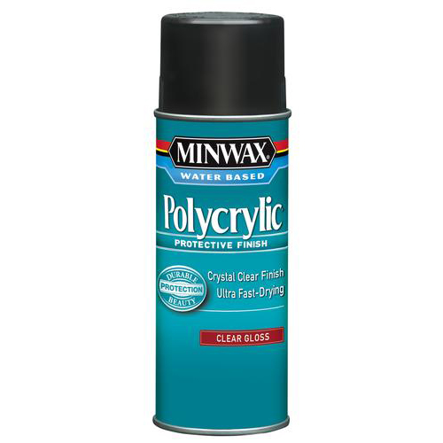 Minwax® Polycrylic® 35555 Spray Paint, 11.5 oz Container, Clear, Gloss/High Gloss Finish