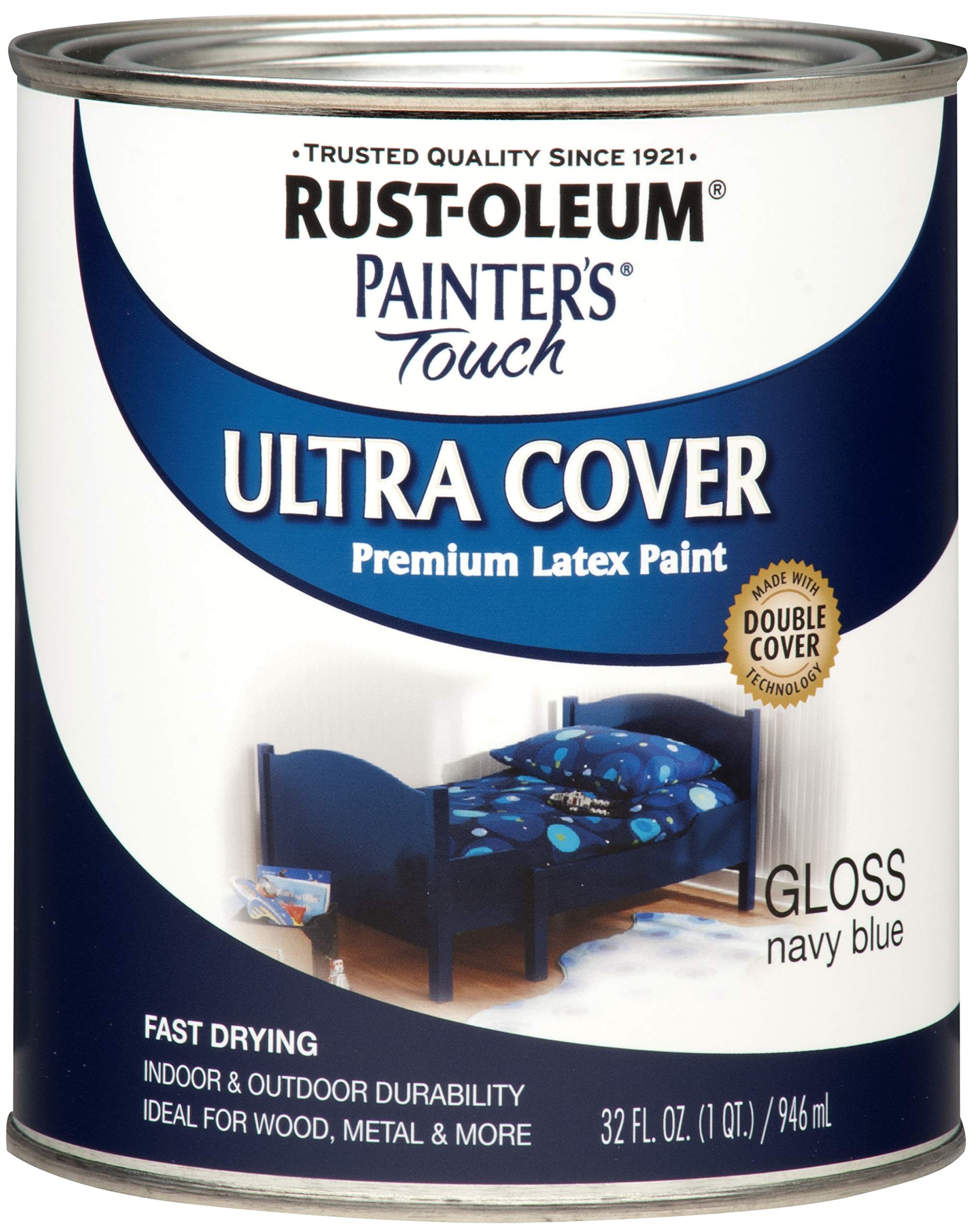 Painter's®; Touch 1922502 Multi-Purpose Paint, 1 qt Container, Navy Blue, Gloss Finish