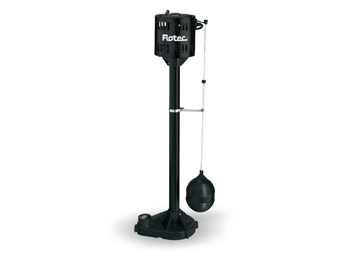 Pentair FPPM3600D Pedestal Sump Pump, 3000 gph, 1-1/4 in Inlet, 1-1/4 in Outlet, 1/3 hp, Thermoplastic