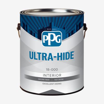 PPG Industries ULTRA-HIDE® 18-110/01 Interior Latex Paint, 1 gal Container, Liquid, 400 sq-ft Coverage, Flat Finish, White & Pastel Base